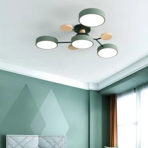 Lustre Moderne 4 Têtes avec Couleurs Ajustables