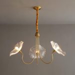 Modern Lotus Leaf Glass Living Room Chandelier -Homdiy