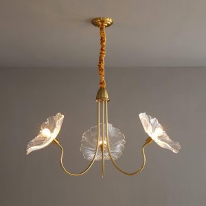 Modern Lotus Leaf Glass Living Room Chandelier -Homdiy