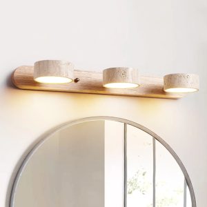 Applique Murale LED Ronde en Pierre Calcaire Naturelle